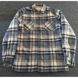 Weatherproof Plaid‎ Shacket Sherpa Fleece Lined Blue Green Mens S Shirt Jacket
